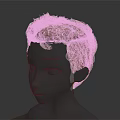 3D Head Model with Brown Curly Hair and Detailed Facial Organs Realistic Texture