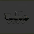 Green Military Tank With Six Wheeled Exterior Cabin And Roof Equipment Design