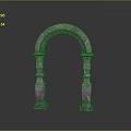 Traditional Stone Archway Architectural Element With Ornate Columns And Carved Details