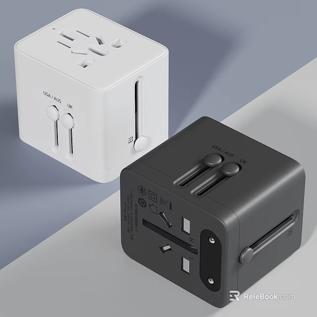 White And Black Cube Power Strips For Practical Home Electrical Use 3d model 