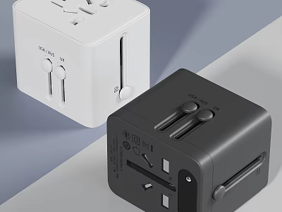 White And Black Cube Power Strips For Practical Home Electrical Use 3d model