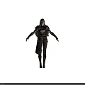 Armored Warrior Character Standing With Mythical Creature In Battle Attire