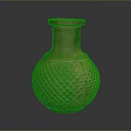 Artisan Yellow Sculpted Vase With Intricate Diamond Pattern Round Body Carving