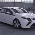 White Sedan With Modern Streamlined Design Large Alloy Wheels In Industrial Warehouse Setting
