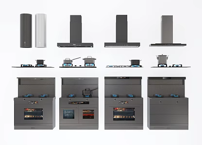Stove Smoke Hood Range Hood Gas Stove 3d model