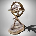 Vintage Decorative Ornament Set With Metal Structure Marble Base And Intricate Design Tabletop Decor
