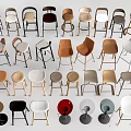 Modern Bar Stools In Various Designs And Materials For Stylish Home Decor 3d model