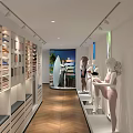 Bright Modern Fashion Clothing Store Interior With Stylish Mannequins And Neat Apparel Display Shelves