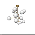 Contemporary Chandelier Featuring Multiple Globe Bulbs And Sleek Metal Frame for Interior Design 3d model