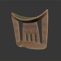 Traditional Ethnic Wooden Stool Furniture With Curved Seat And Intricate Carved Patterns