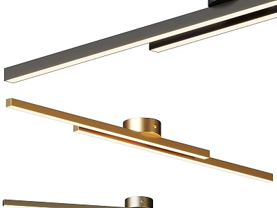 Sleek Modern Black and Gold Linear Ceiling Light for Contemporary Home Interior 3d model