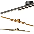 Sleek Modern Black and Gold Linear Ceiling Light for Contemporary Home Interior 3d model