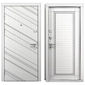 Black Striped And White Smooth Interior Door Design With Modern Handles