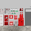 Modern fire fighting equipment fire hydrant fire equipment fire door fire door 3d model