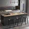 Modern Bar Chair Combination Open 3d model