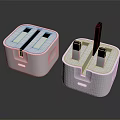 White Laptop Chargers Featuring Dual Port Plug Design And Compact Size