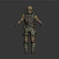 Military Tactical Soldier Figure With Helmet Backpack And Combat Gear