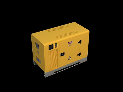 Industrial Yellow Heavy Duty Generator Equipment With Mobile Wheels For Power Supply 3d model