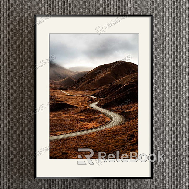 Modern Landscape Painting Simple Brown Study Landscape Road Decorative Painting model