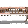 Wooden Roof Truss Structure With Tile Covering And Beam Framework