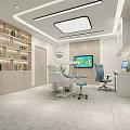 Modern Dental Clinic Interior With Treatment Chair Monitor Window Office Desk And Plant