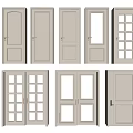 Assorted Swing Door Designs With Glass Inserts And Solid Panel Options 3d model