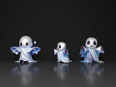 Ghost Cartoon Little Ghost Kid Cartoon Kid PBR Cute Cartoon Ghost Halloween Ghost 3d model
