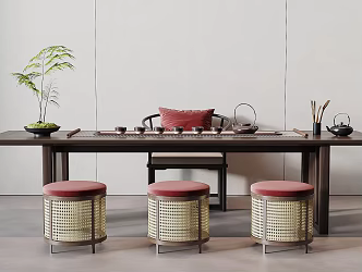 New Chinese Tea Table and Chair Tea Table and Chair Combination 3d model