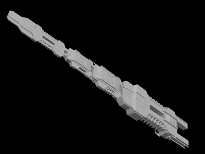 Detailed Sci Fi Mechanical 3D Model With Gray Futuristic Structure Design 3d model