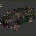 Military Green Armored Vehicle With Protective Body And Large Wheels
