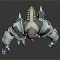 Muscular Bear Character In Shiny Silver Armor As Fantasy Warrior With Metallic Build