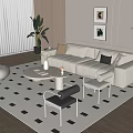 Modern Sofa Coffee Table Combination Multi-person Sofa Coffee Table Fruit Plate Sofa Single Sofa Leisure Chair Sofa Single Sofa 3d model