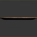 Wooden Desk With Decorative Copper Spiral Pattern Plate On Surface