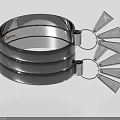 Modern Silver Metallic Bracelet With Multi layered Design And Fan Shaped Geometric Decor