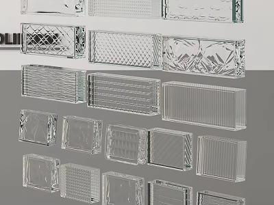Decorative Transparent Glass Dividers With Various Textured Patterns And Designs 3d model