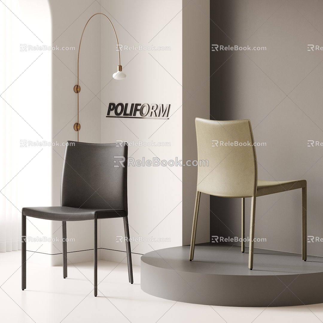 POLIFORM dining chair single chair without armrest 3d model