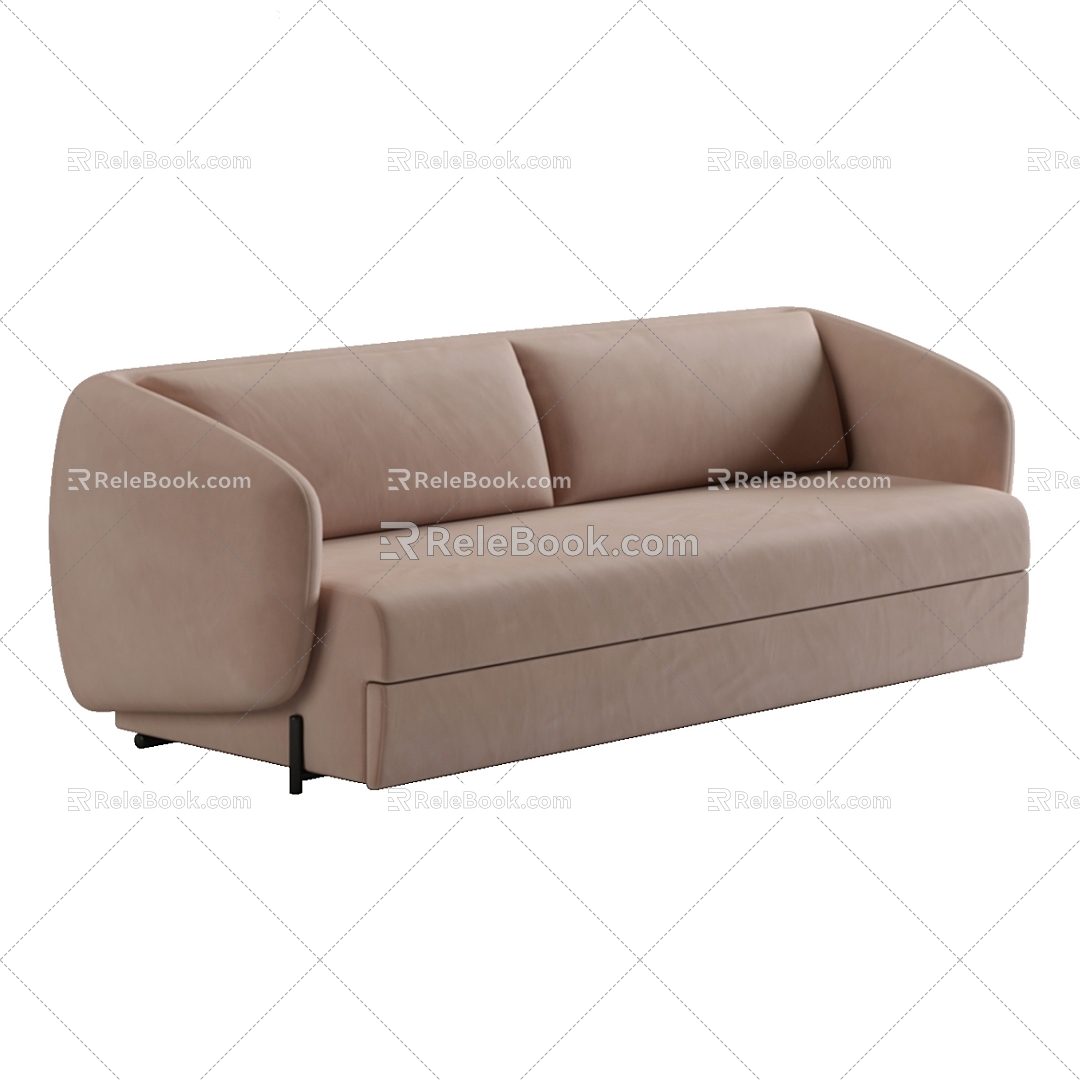 Modern Simple Double Sofa Sofa Simple Sofa 3d model