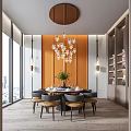 New Chinese-style private dining box 3d model