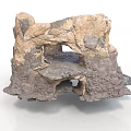 Natural Rock Decorative Structure With Textured Surfaces And Cave Like Openings