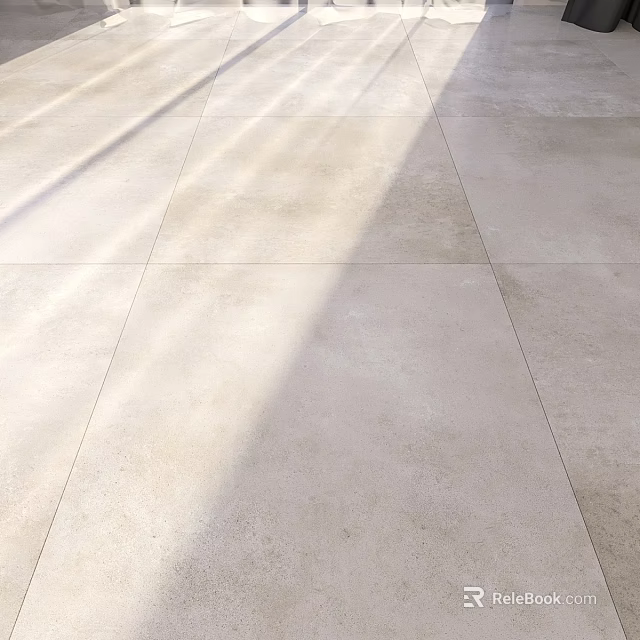 Light Colored Textured Floor Tile Components With Natural Sunlight Patterns 3d model 
