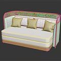 Elegant White Multi Seater Sofa With Gold Frame And Woven Details Modern Design