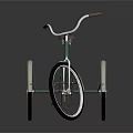 Green Tricycle Bicycle With Brown Seat White Handlebars And Silver Wheels On Gray Background