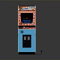 Blue Arcade Machine With Spot The Dog Logo Screen And Coin Slot