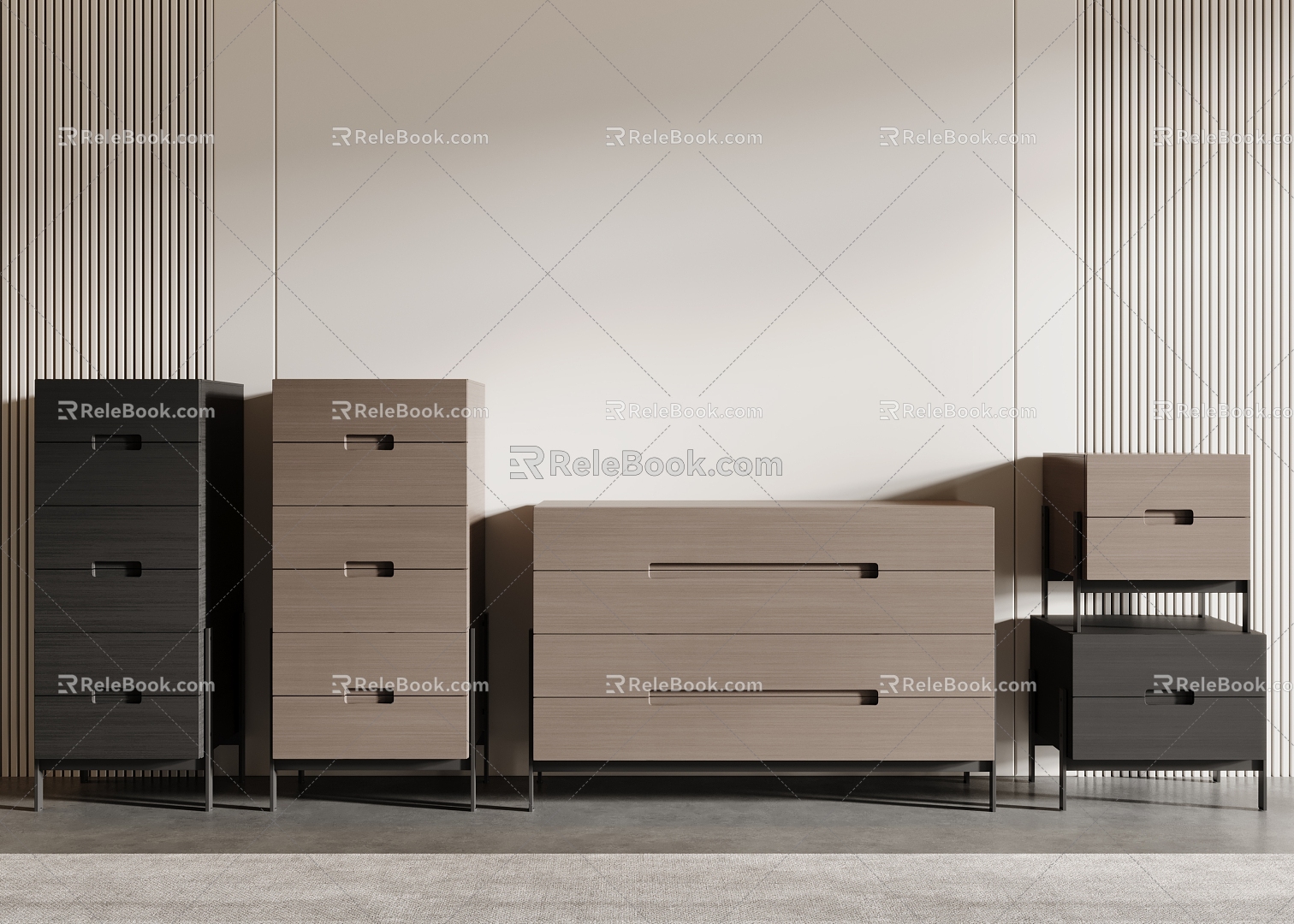 Modern Side Cabinet Combination Cabinet 3d model