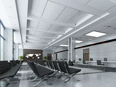 Modern Hall Office Hall 3d model