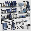Bathroom Accessories Set With Wall Mounted Shelves Towels Toiletries And Storage Organizers
