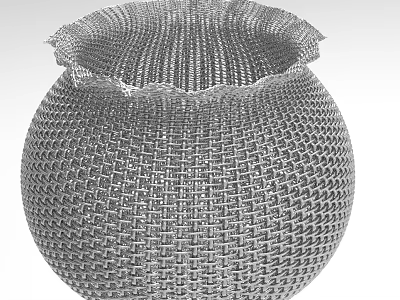 Decorative Ornament Set With Woven Metal Texture And Vase Shape For Home Decor 3d model