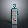 Vintage Green And Silver Gas Pump With Classic Retro Design And Brand Logo