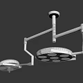 Medical Equipment Surgical Shadowless Lamp With Dual Head LED Bulbs And Adjustable Arm