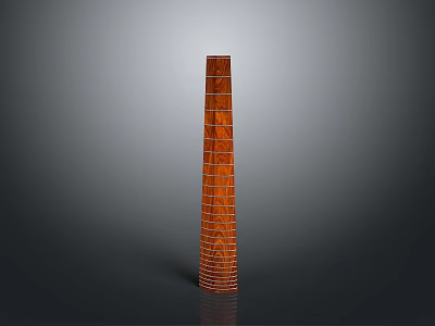Tall Cylindrical Brown Striped Texture Decorative Vase for Home Living Space 3d model
